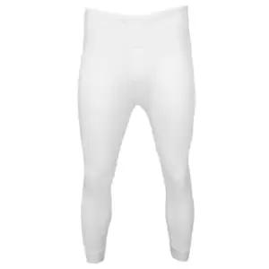 Image of FLOSO Mens Thermal Underwear Long Johns/Pants (Viscose Premium Range) (Waist: 36-38inch (Large)) (White)
