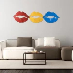 Image of Kiss 2 Multicolor Decorative Metal Wall Accessory
