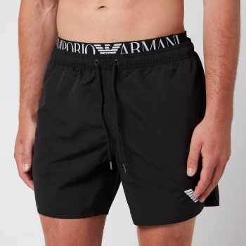 Image of Emporio Armani Iconic Logo Band Swim Shorts Black Size XL Men