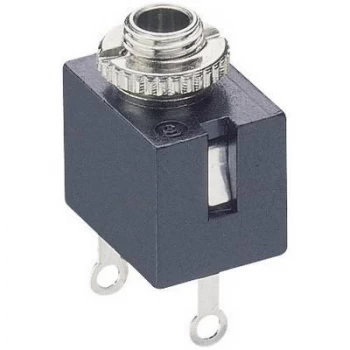 Image of 2.5mm audio jack Socket vertical vertical Number of pins 2 Mono Black Lumberg KLB 1