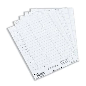 Image of Rexel Crystalfile Printable Card Inserts Pack of 50 Tab Inserts for Suspension Files