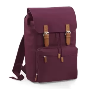 Image of Bagbase Heritage Laptop Backpack Bag (Up To 17" Laptop) (One Size) (Burgundy)