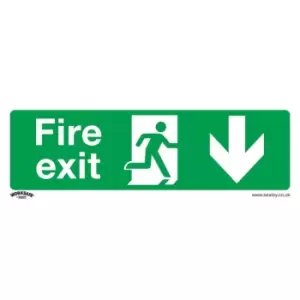 Image of Safety Sign - Fire Exit (Down) - Rigid Plastic