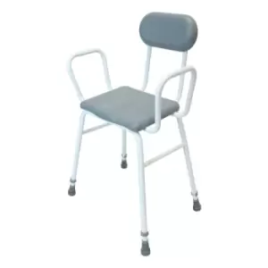 Image of NRS Healthcare PU Moulded Perching Stool (with Arms + Padded Back)