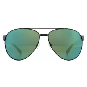 Image of Aviator Matte Green Green Mirror Sunglasses
