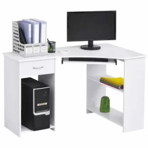 Image of Badell L-Shaped Corner Computer Desk with Storage, white