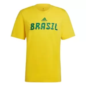Image of adidas Fifa World Cup Qatar 2022 Brazil T-Shirt in Yellow