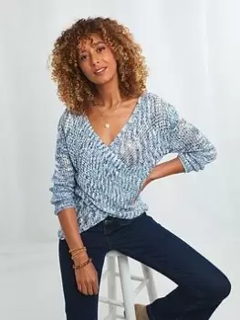 Image of Joe Browns Ocean Blues Wrap Sweater - Blue Size 10, Women