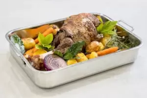 Image of Stainless Steel Roasting Pan with Rack 35x28x6.5cm, Sleeved
