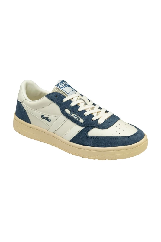 Image of Gola Classics Womens 'Hawk 89' Leather Lace-Up Trainers in Off-White Size: 7 Off-White Female 7