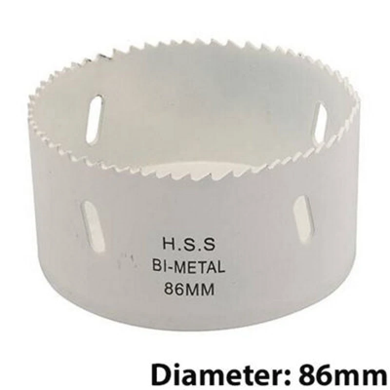 Image of Loops Bi Metal Core Drill Bits 86mm Diameter HSS STEEL Wood Hole Saw Worktop Cutters Metallics