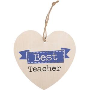 Image of Best Teacher Hanging Heart Sign