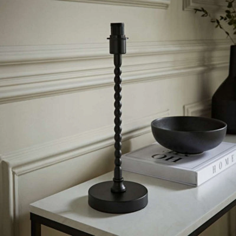 Image of ValueLights ValueLights Maeve Bobbin Bobbled Metal Table Lamp Base in Black One Size Unisex 5016529272311