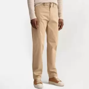 Image of GANT Men Allister Regular Fit Twill Chinos (32-32) Beige
