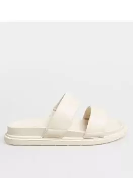 Image of Yours Extra Wide Fit Two Strap Colour Drench Cleated Sandal White, Size 4Eee, Women
