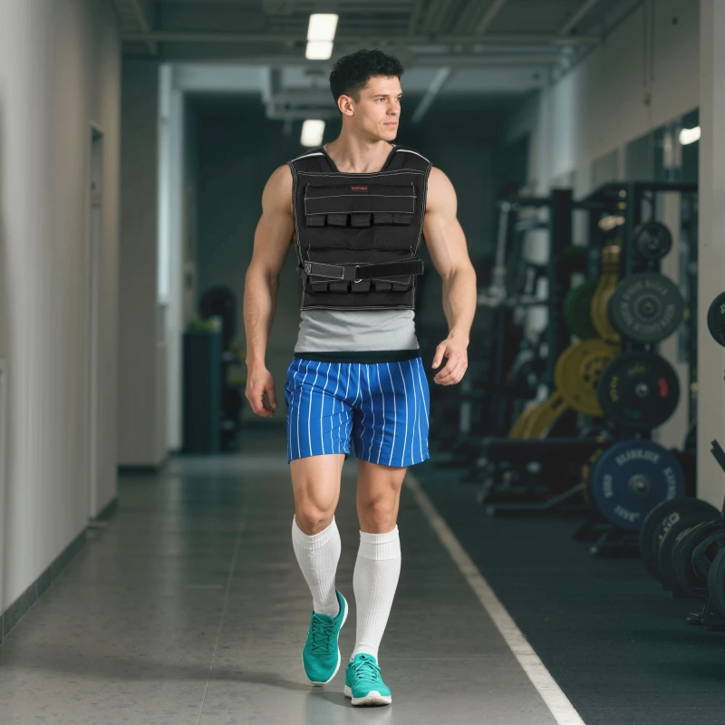 Image of SPORTNOW 20KG Adjustable Weighted Vest with 20 Metal Weights, Running Weight Vest, Black A91-358V01BK