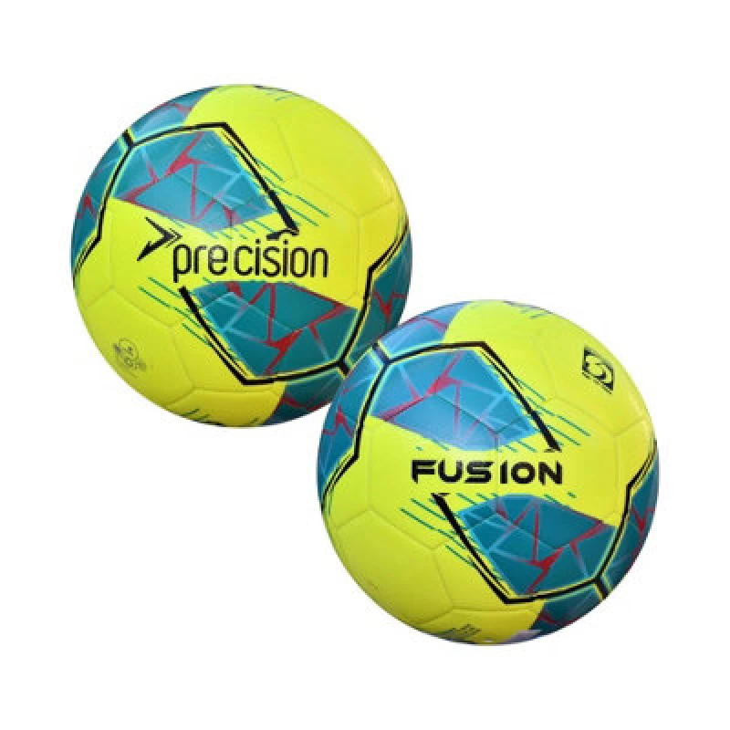 Image of Precision Fusion Fifa Basic Training Ball Fluorescent Yellow/teal/cyan/red (5)