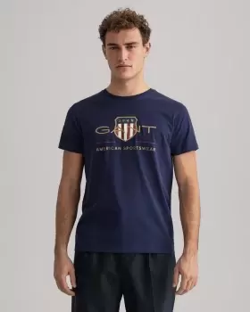 Image of GANT Men Archive Shield T-Shirt (XXL) Blue
