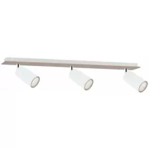 Image of Keter Eye Ceiling Spotlight Bar White, Wood, 50cm, 3x GU10