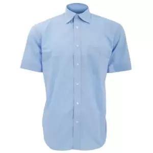 Image of Kustom Kit Mens Short Sleeve Business Shirt (17.5inch) (Light Blue)