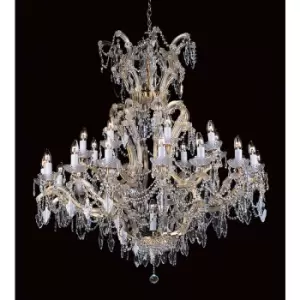 Image of Impex Morina Lead Crystal Gold 25 Arm Chandelier