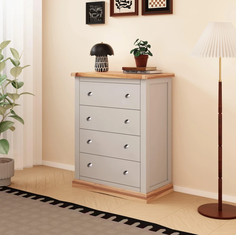 Image of Cabinet Bits Bomporto 4 Drawer Chest Of Drawers Chrome Knob