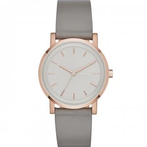 Image of DKNY Soho Leather Strap Watch - GREY