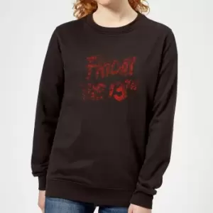 Image of Friday the 13th Logo Blood Womens Sweatshirt - Black - M - Black