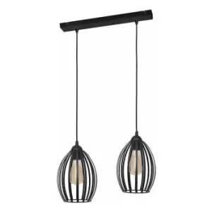 Image of Helam Dali Straight Bar Pendant Ceiling Light Black 45cm
