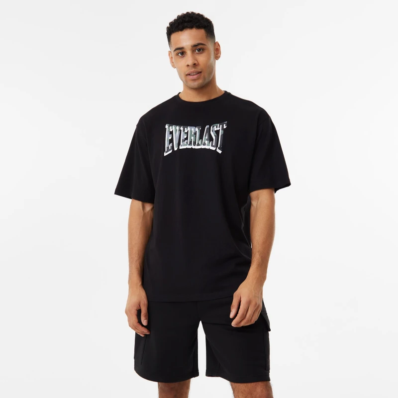 Image of Everlast Camo Logo T-Shirt Mens - Black S