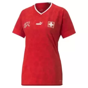 Image of Puma x Liberty Switzerland Authentic Home Shirt 2022 2023 Womens - Red