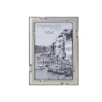 Image of 4" x 6" - IMPRESSIONS Aluminium Photo Frame Pewter Finish