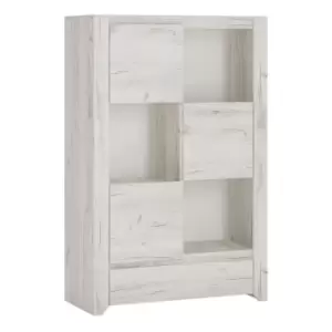 Image of Angel 3 Door 1 Drawer Cupboard In White Craft Oak Effect
