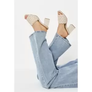 Image of Missguided Braided Block Heel Mule - Cream