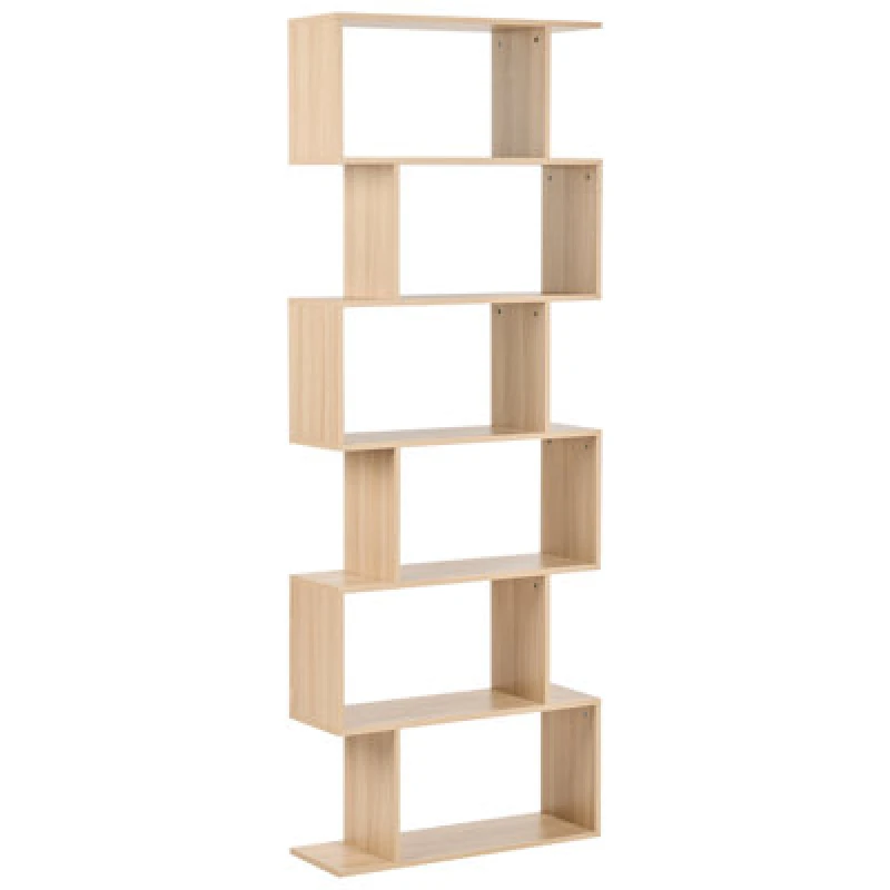 Image of Beliani 6 Tier Bookcase Valdosa 190 Cm Light Brown