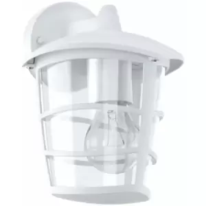 Image of IP44 Outdoor Wall Light White & Glass Lantern 1 x 60W E27 Bulb Porch Lamp Down