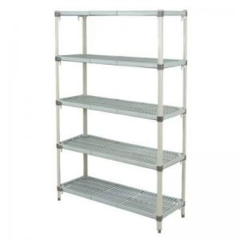 Image of ESE Direct Metromax Q Polymer Shelving, Static, 5 Shelves, Starter, 1590 H x 1219 W x 457 D (mm) 323587 Coldroom Shelving