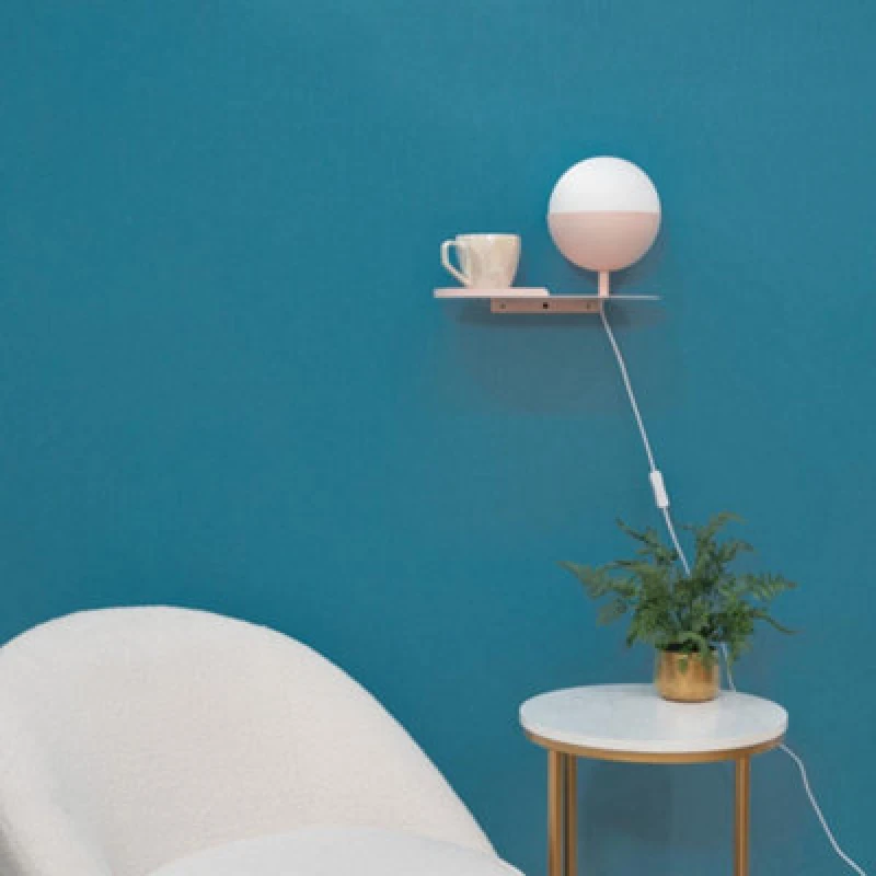 Image of ValueLights Marlow Blush Pink Wall Shelf Lamp Pink