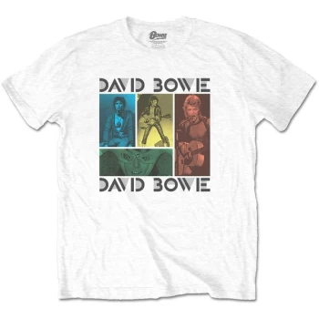 Image of David Bowie - Mick Rock Photo Collage Unisex Medium T-Shirt - White