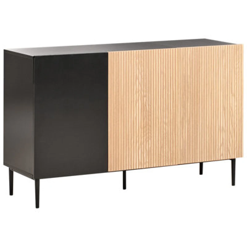 Image of Beliani Cabinet Blythe Natural Ash Wood Black