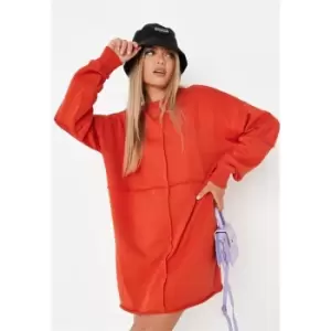Image of Missguided Seam Sweater Dress - Red
