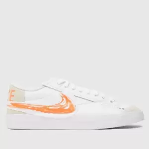 Image of Nike White & Orange Blazer Jumbo Low Trainers