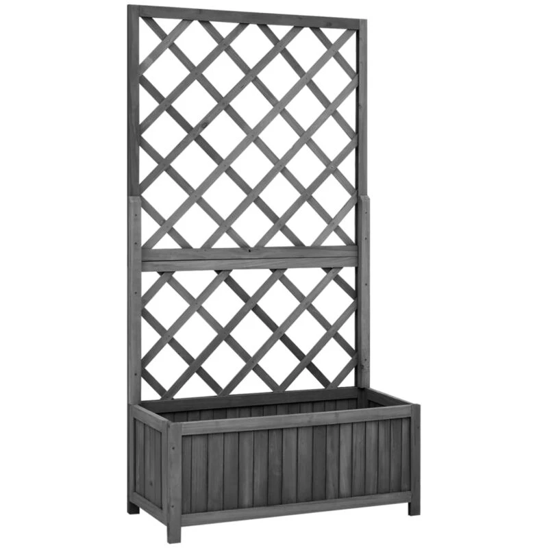Image of VIDAXL Garden Trellis Planter Black 70x30x135cm Solid Firwood Vidaxl 8720286452547