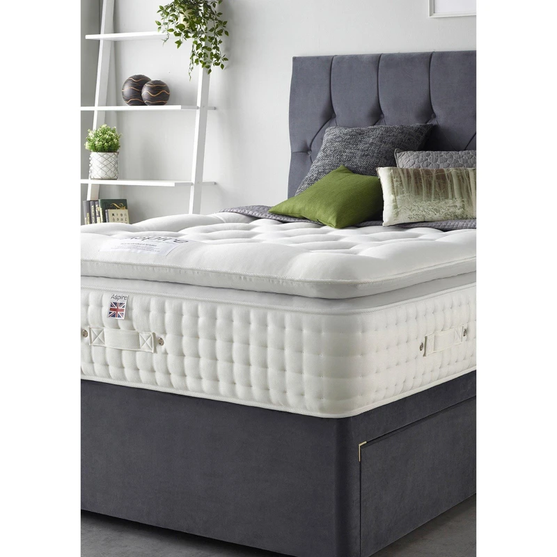 Image of Aspire Aspire Alpaca Silk 5000 Pocket Pillowtop Mattress in White Size: Small Single White Small Single Unisex 5057632124340