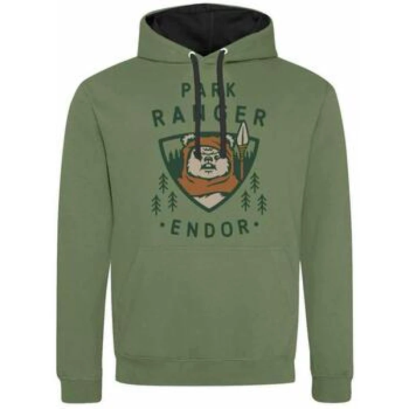 Image of Star Wars Star Wars Men Endor Park Ranger Hoodie in Green Size: Medium Green M Male 5063107541253