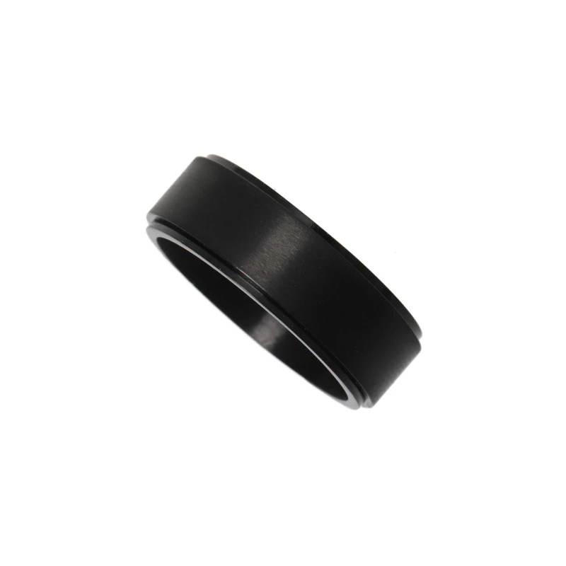 Image of Fabric Stainless Steel Spinner Ring - Black S