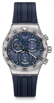 Image of Swatch Chrono Irony TECKNO Blue Blue Rubber Strap Blue Watch