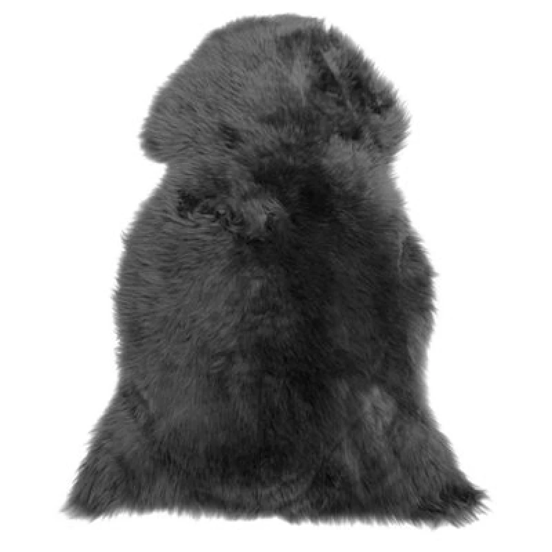 Image of Beliani Sheepskin Rug Uluru Black 65 X 110 Cm