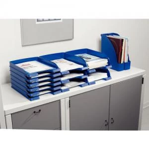 Image of Leitz Plus Jumbo Letter Tray A4 - Grey - Outer carton of 4