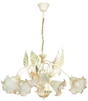 Image of PRIMAVERA 5 Light Multi Arm Pendant Ceiling Light Ivory 62x40cm